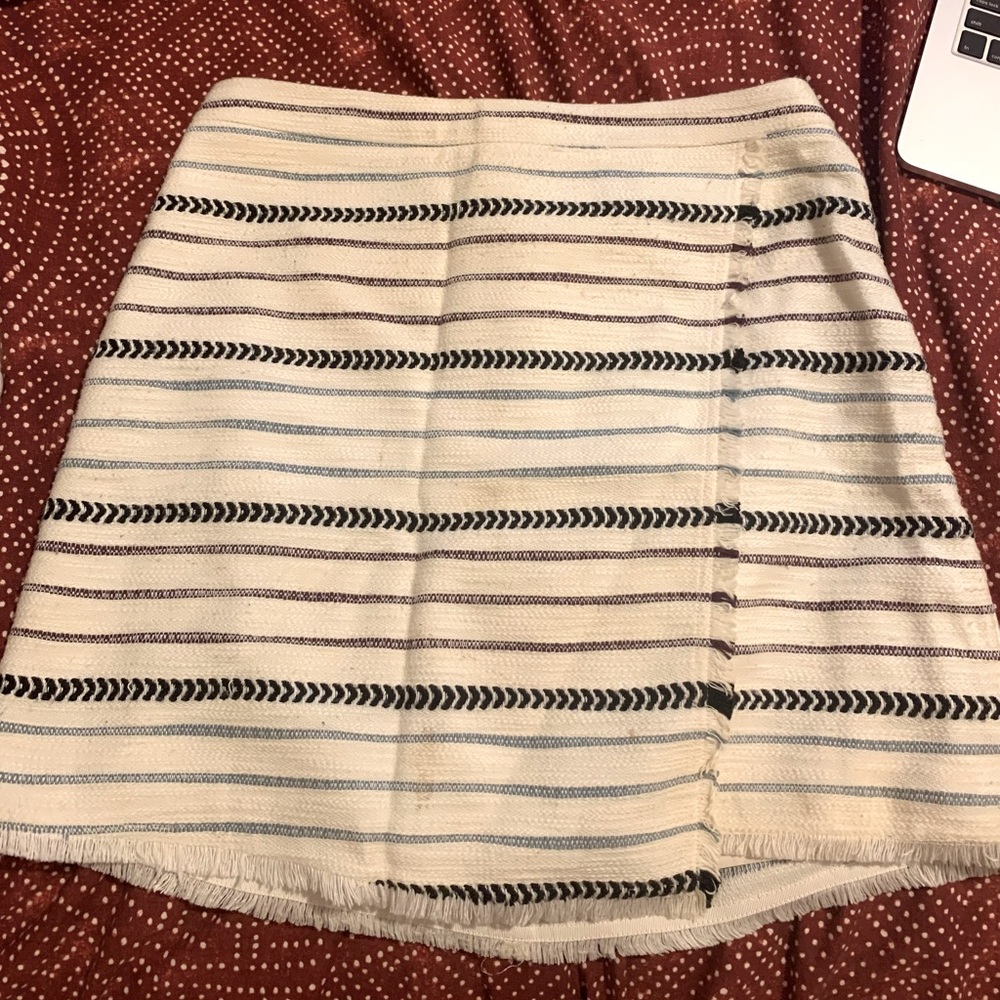 LOFT Striped/White Wool Skirt